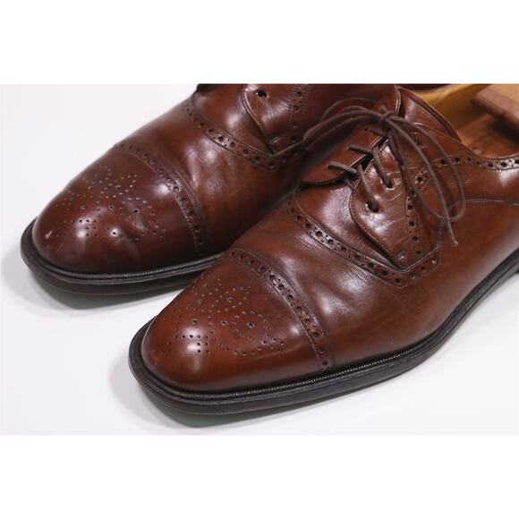 Paolo De Marco Brown Captoe Oxford Leather Dress Shoes 10.5 M main image 7